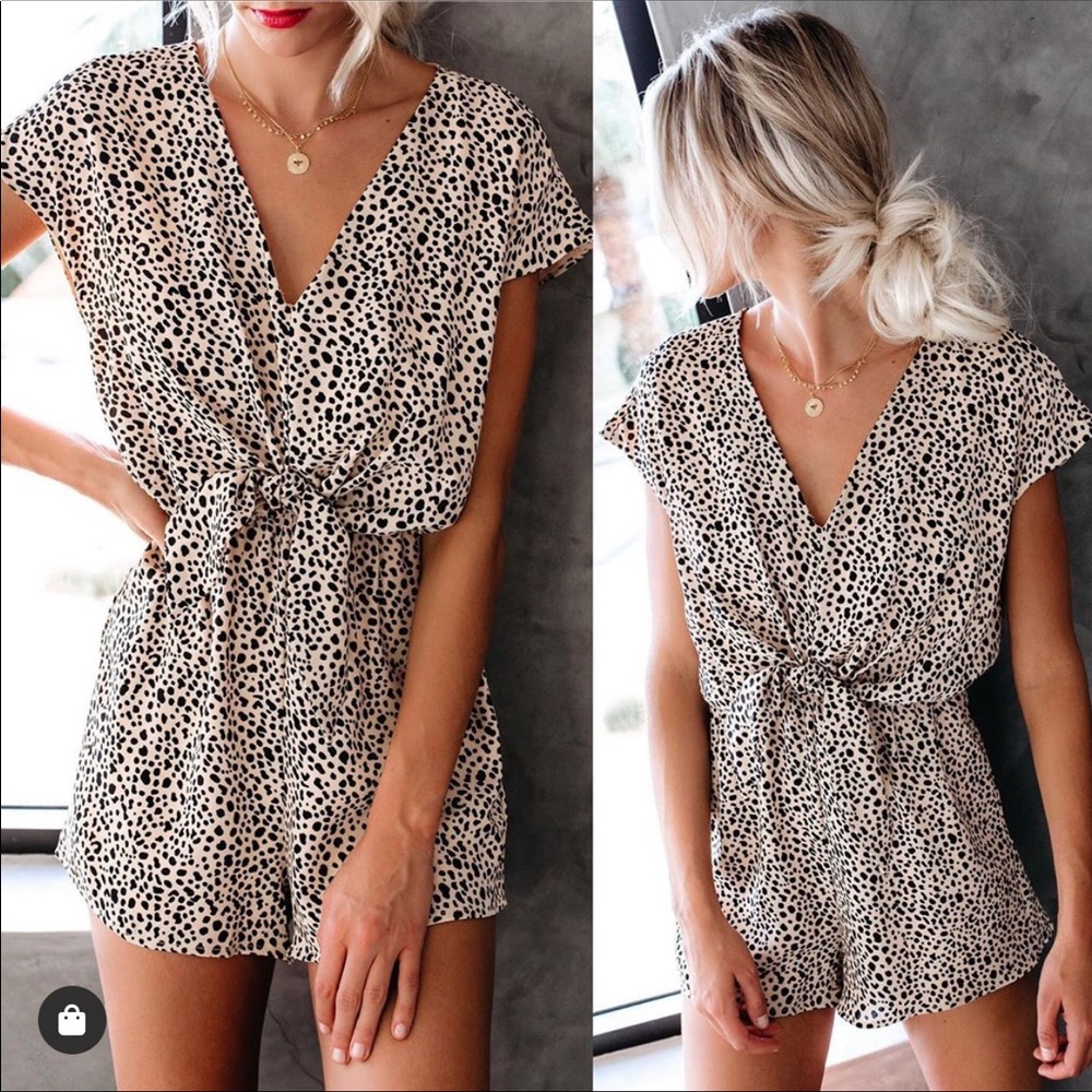 VICI animal tie front romper